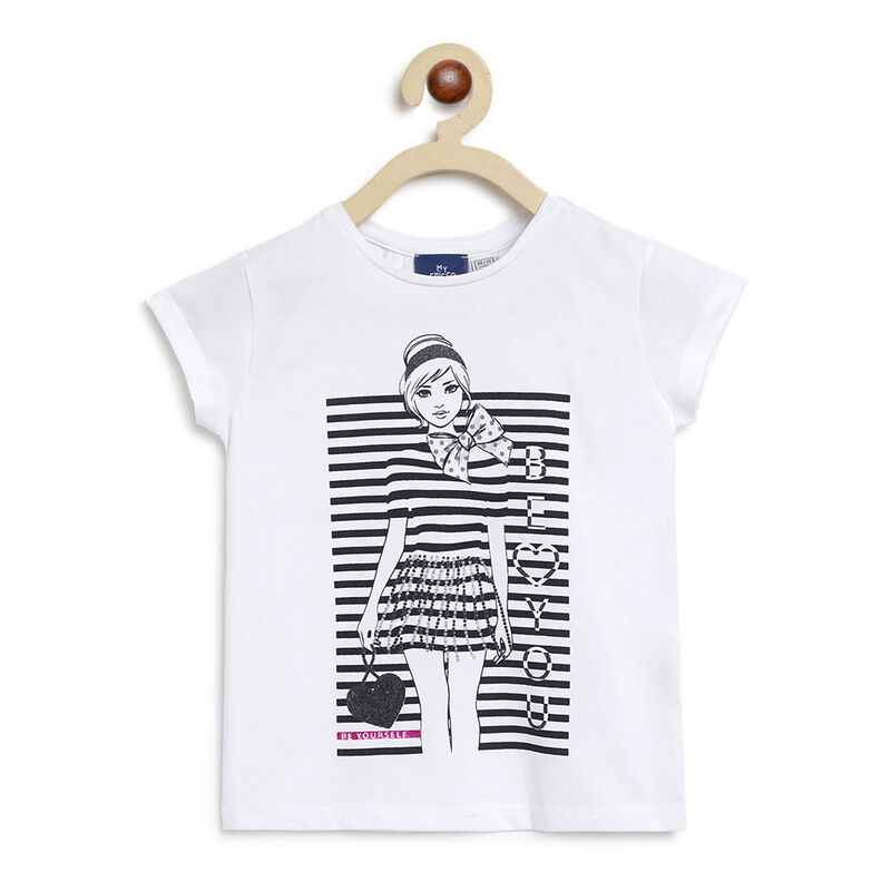 Printed Short-sleeve T-shirt White image number null